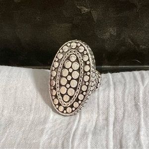 John Hardy Nuansa Oval Bali Dot Sterling Silver Statement Large Cocktail Ring